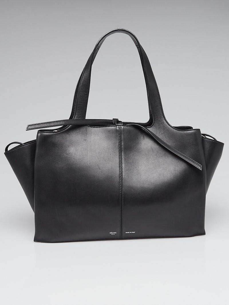Celine Black Smooth Leather Medium -Tri-Fold Shoulder Bag