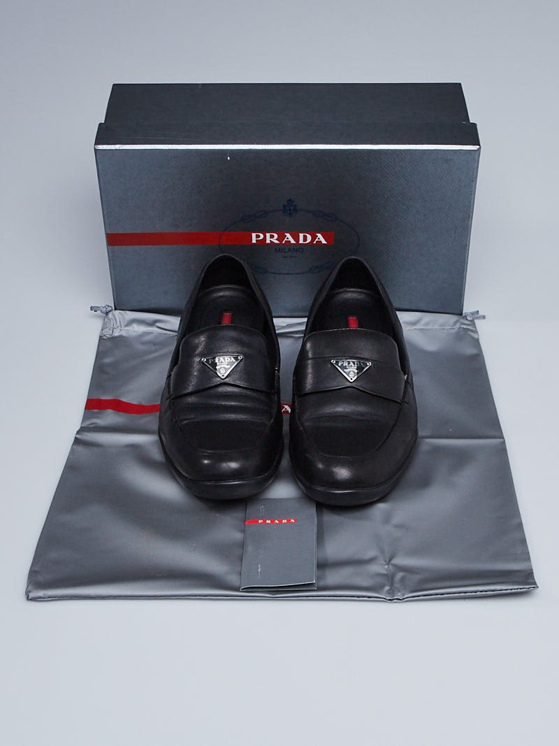 Prada Sport Black Nappa Leather Loafers Size 8/38.5 | Yoogi's Closet