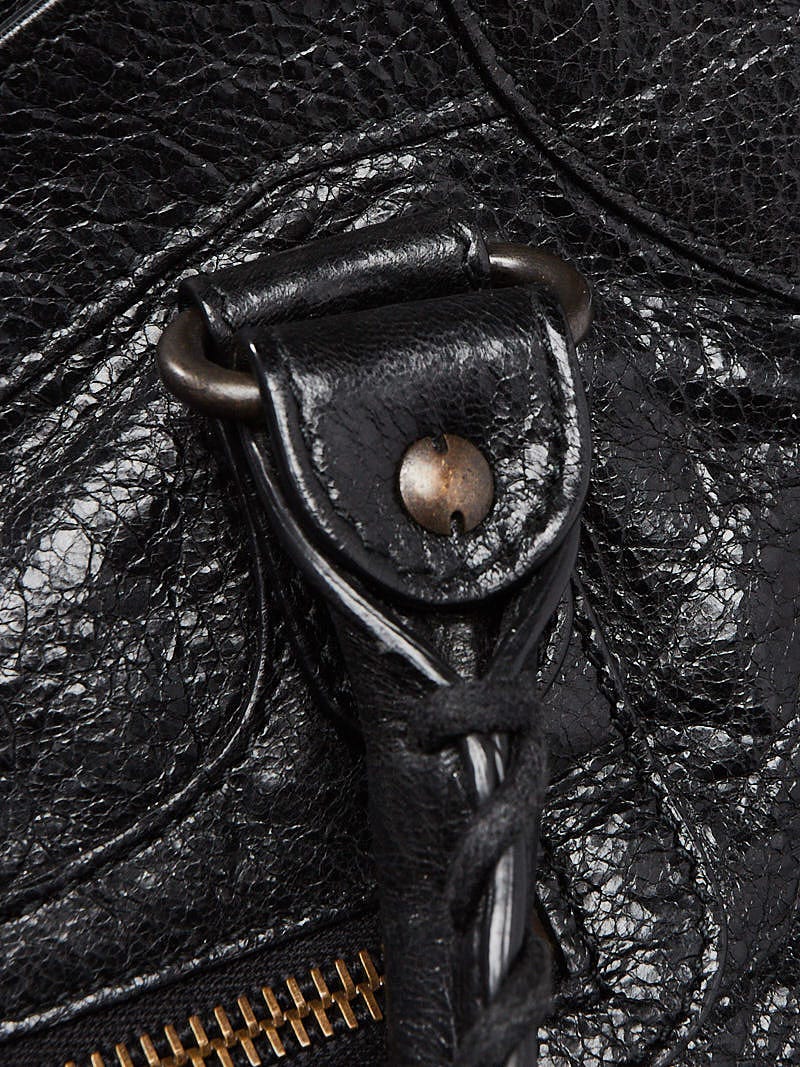 Balenciaga Black Lambskin Leather Motorcycle Velo Bag | Yoogi's Closet