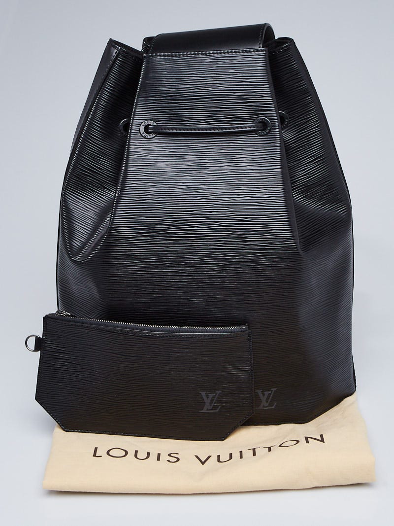 Louis Vuitton Black Epi Leather Sac a Dos Drawstring Backpack Bag