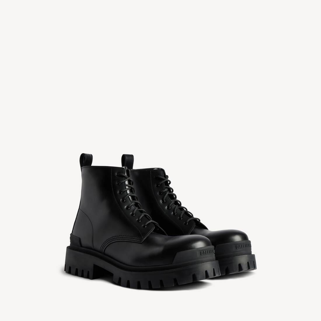 Men's Strike Lace-up Boot in Black | Balenciaga US