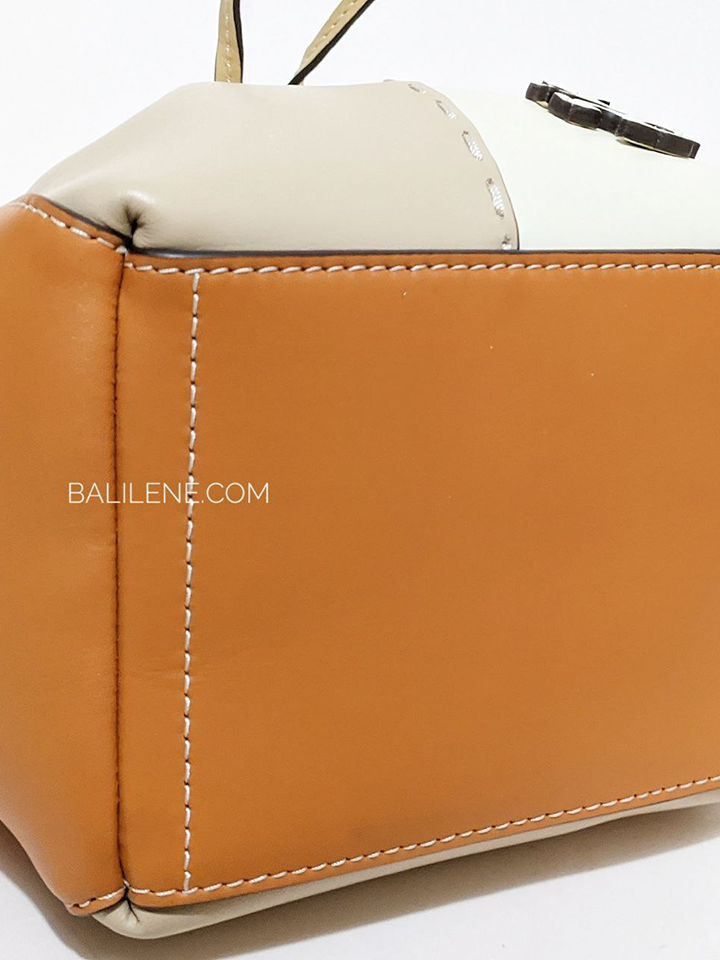 Tory Burch McGraw Color-Block Mini Drawstring Satchel Squash