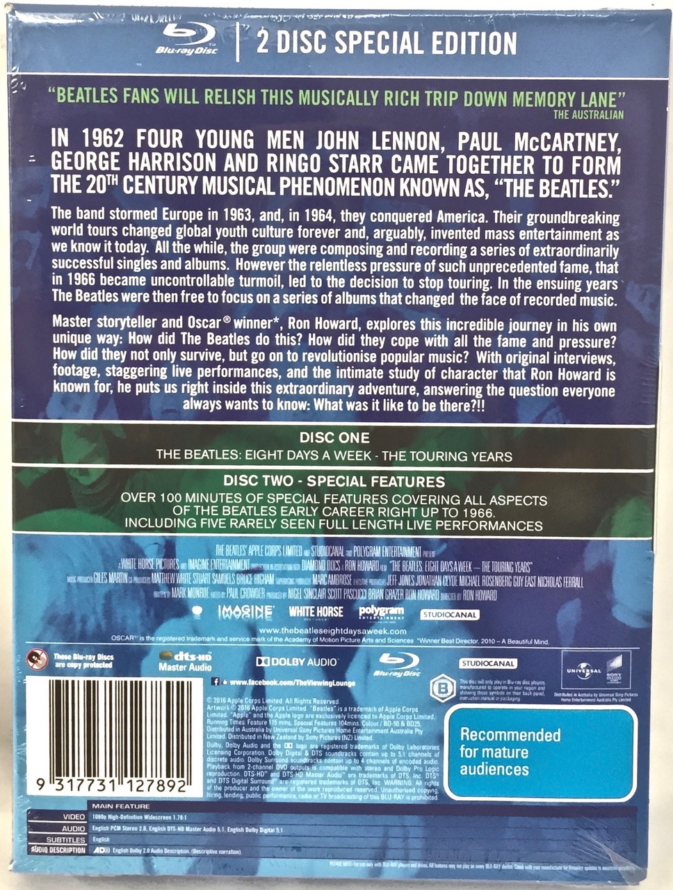 Beatles “Eight Days a Week – The Touring Years” Blu-ray Photo