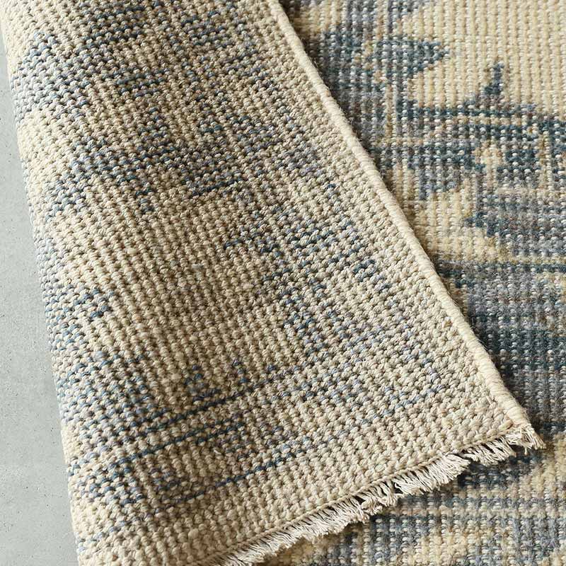 ヴィンテージ風ラグ【試作品】 ウール100％絨毯 [DP02df] ベージュ