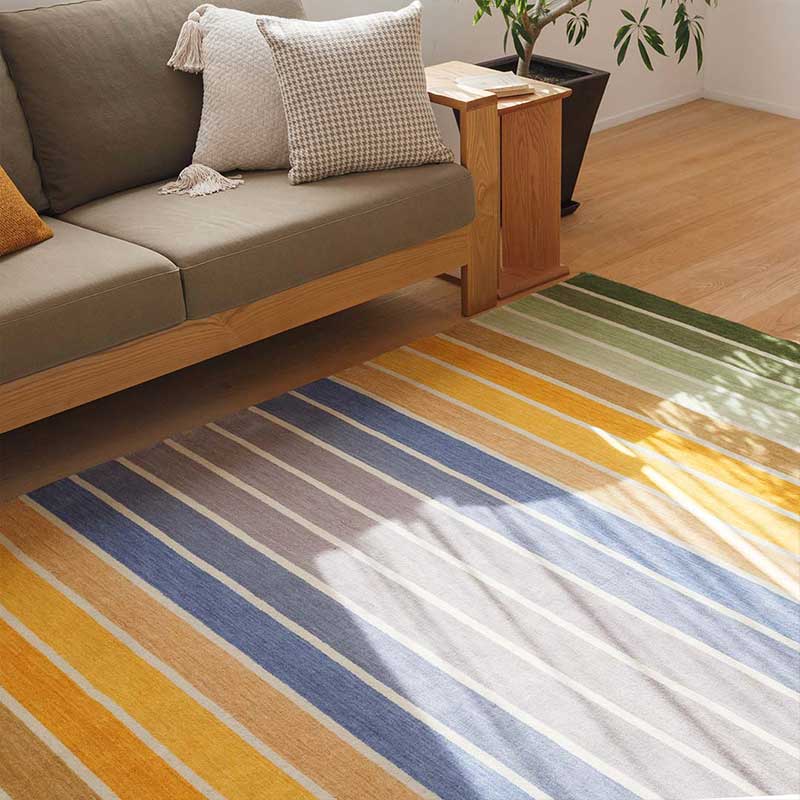 天然素材の厚手ウールラグ [ハグみじゅうたん]フレッシュボーダー