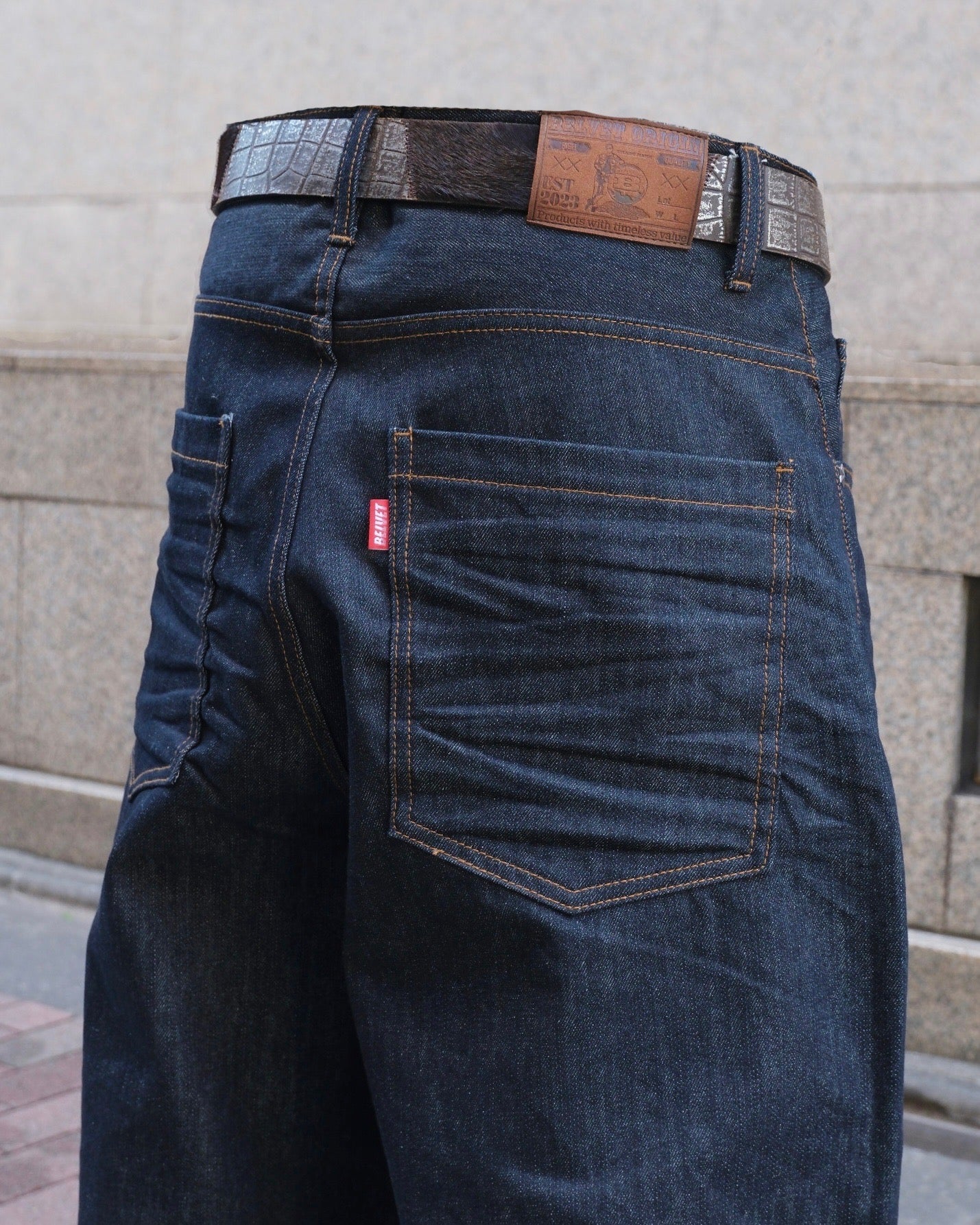 パンツ Belvet baggy rigid denim L black Baggy rigid denim – BELVET