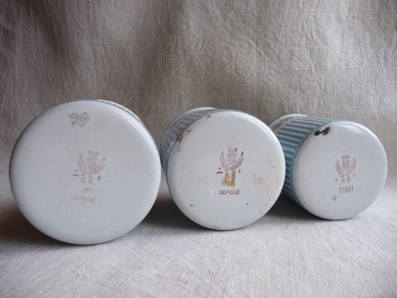 フランスアンティーク BB社 ホーローキャニスター ポット ローズ