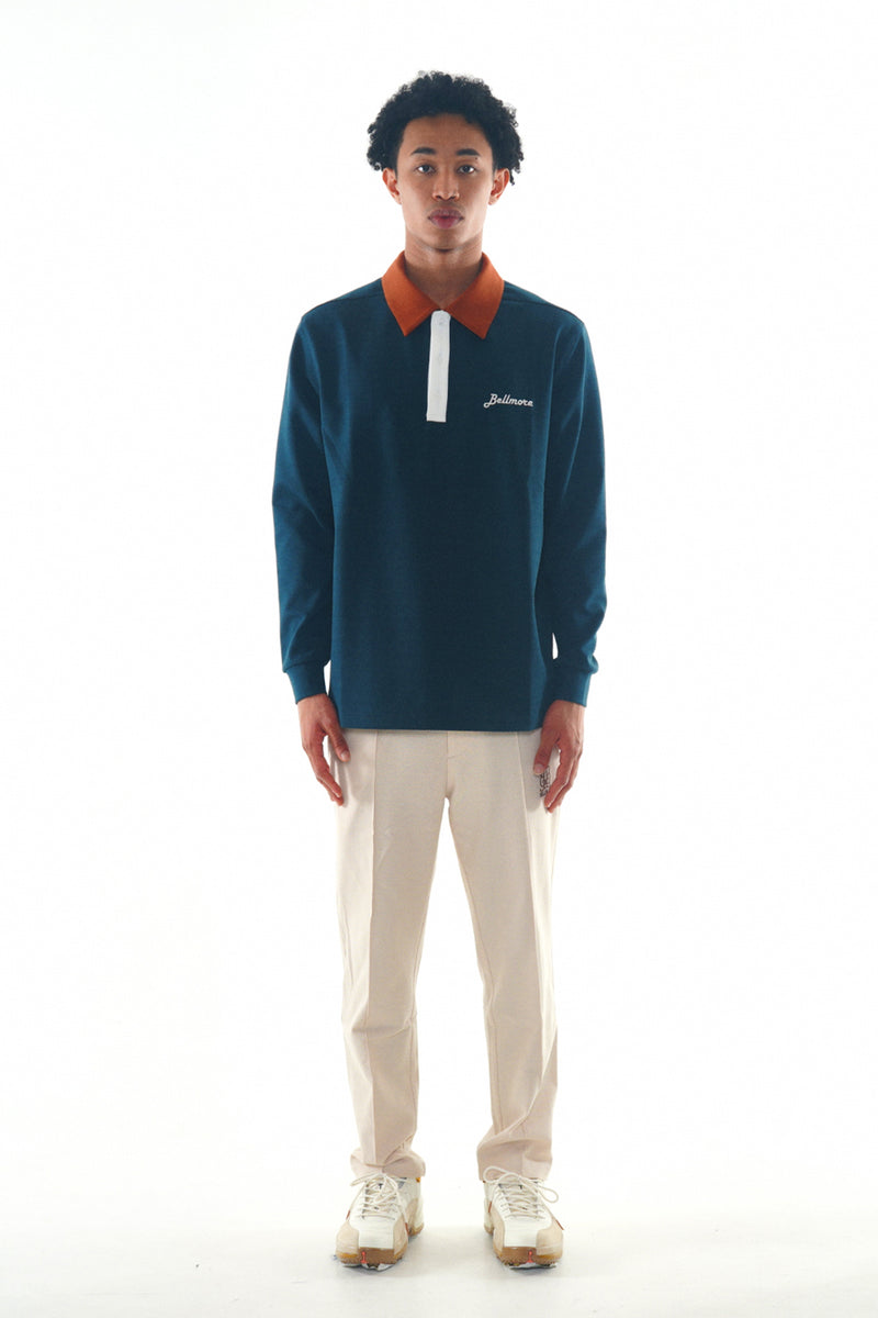 STRETCH LS POLO SHIRT - GREEN – BELLMORE