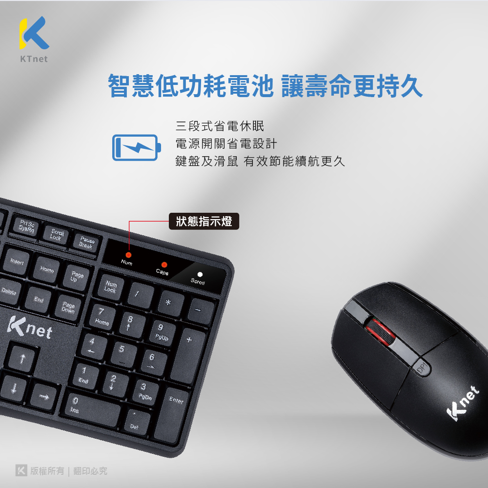 KTKMRF7000 Z7 2.4G無線鍵盤滑鼠組經典款【KTnet】Z7 2.4G無線鍵盤滑鼠