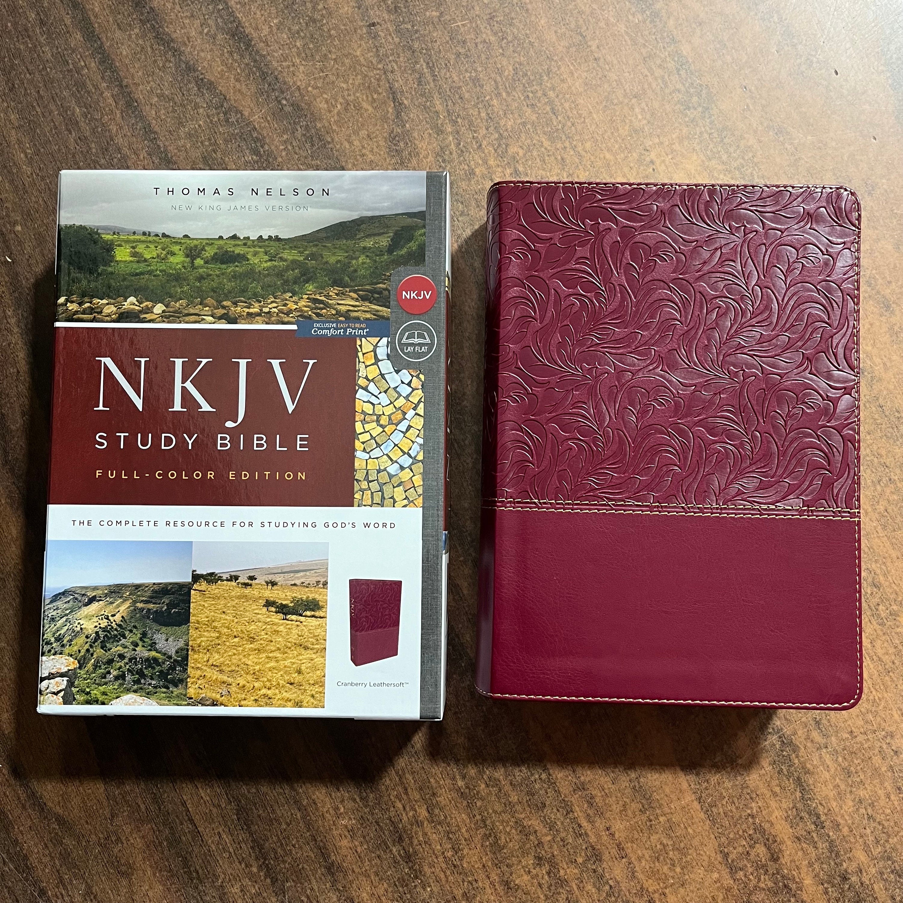 Personalized NKJV Study Bible - Cranberry LeatherSoft - Custom