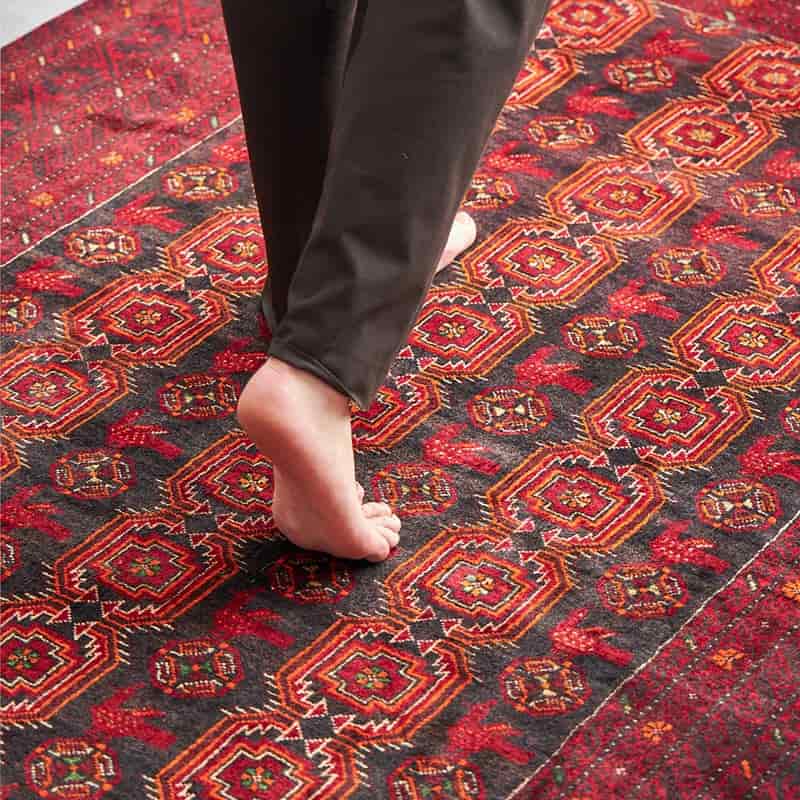 一点もので、一生もの】天然ウール100%トライバルヴィンテージラグ 約