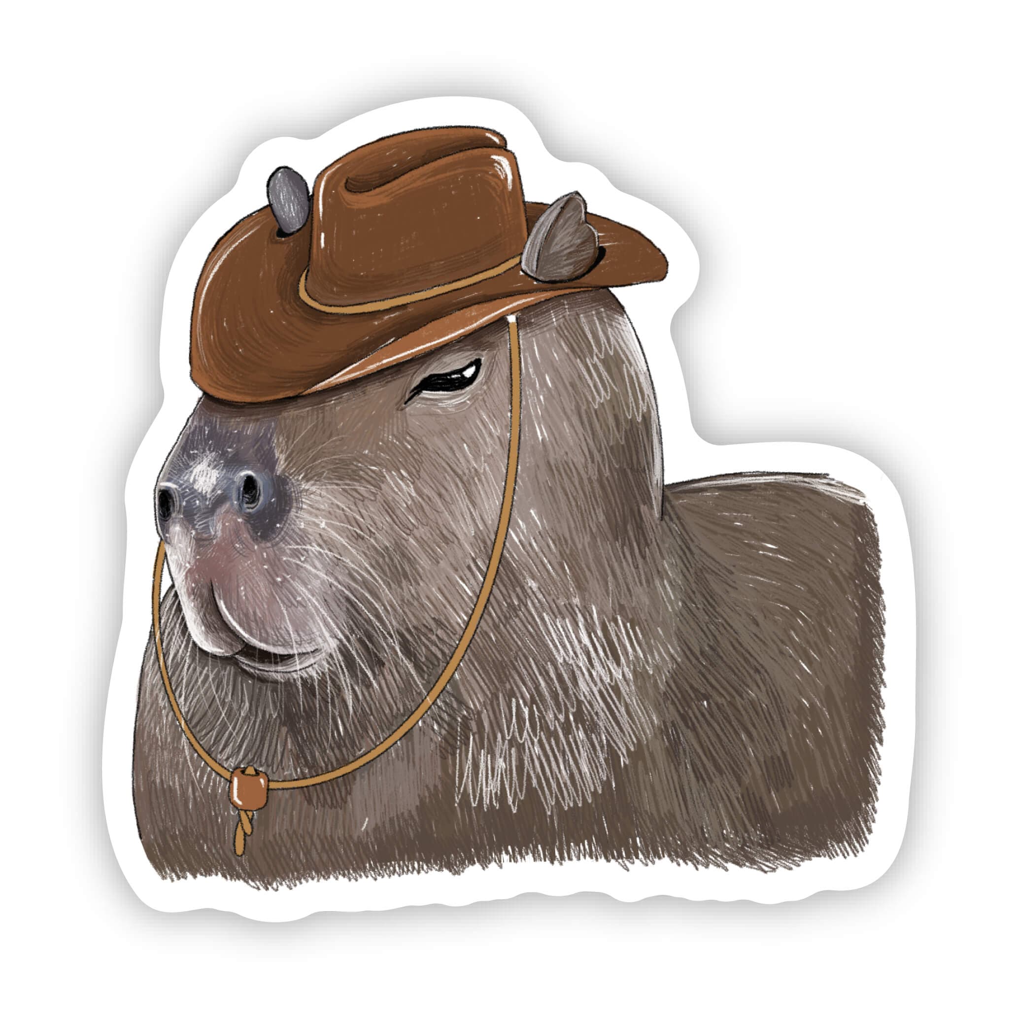 Cowboy Capybara sticker – Big Moods
