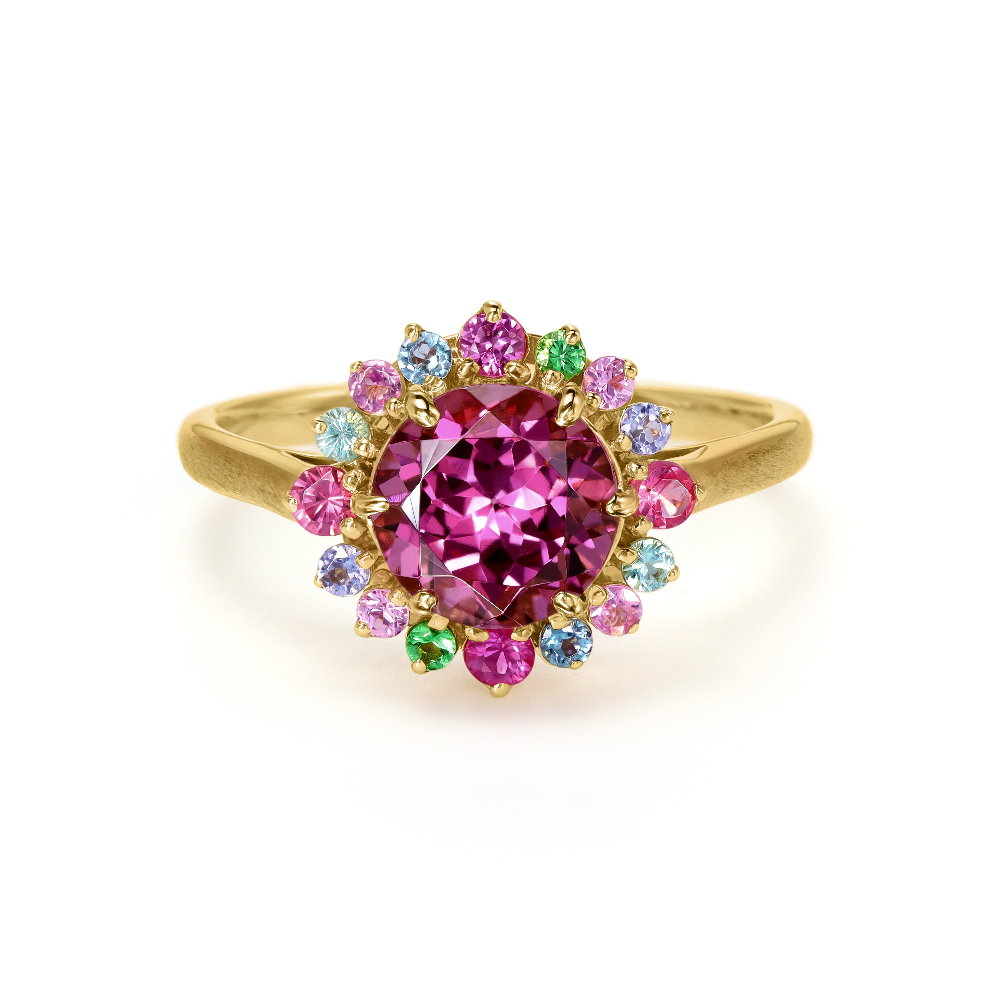 ビズー公式】ディープマラヤガーネット K18(18金) PT リング