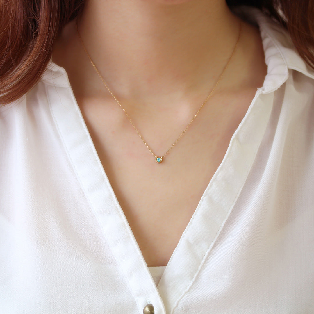 ビズー公式】パライバ トルマリン K18(18金) ネックレス アン | 希少石