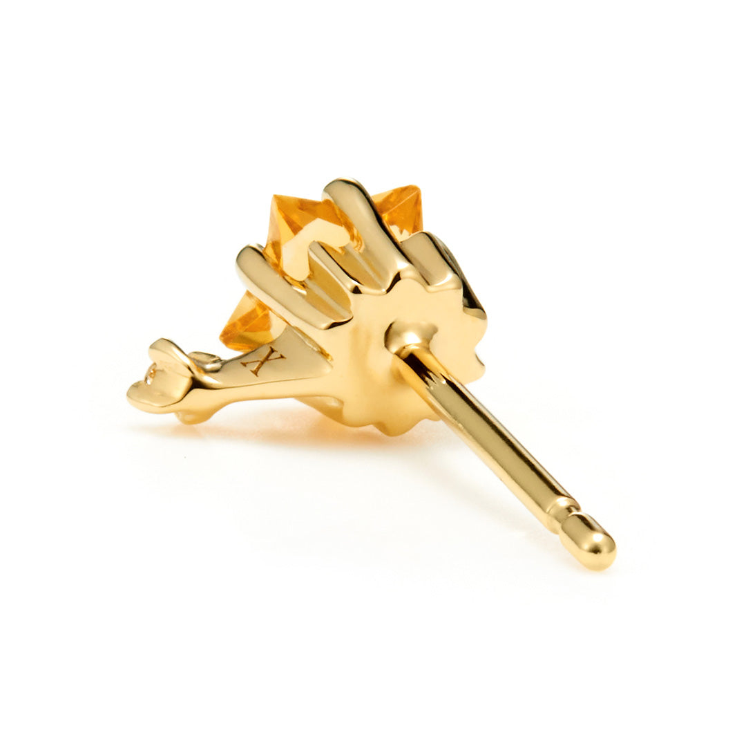 シトリン K18/K10 ピアス(片耳)・アルガ