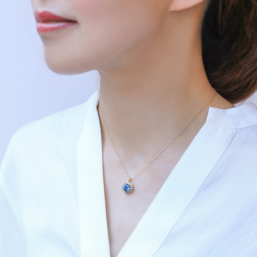 ビズー公式】ブルージルコン K18(18金)/PTペンダントトップ フロレゾン