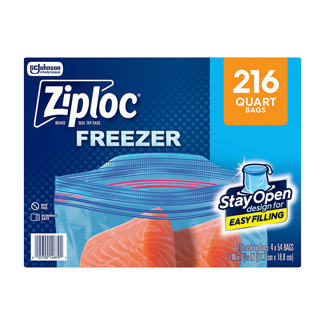 Ziploc Quart Freezer Bags 4 pk 216 ct | BJ's Wholesale Club