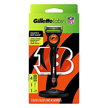 GilletteLabs Official Bengals Licensed Razor for Men, 1 Handle, 4