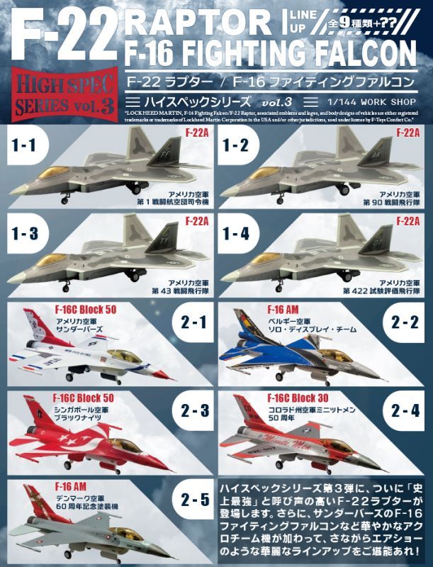 エフトイズ ハイスペックシリーズ vol.3 1/144戦闘機 F-22A RAPTOR