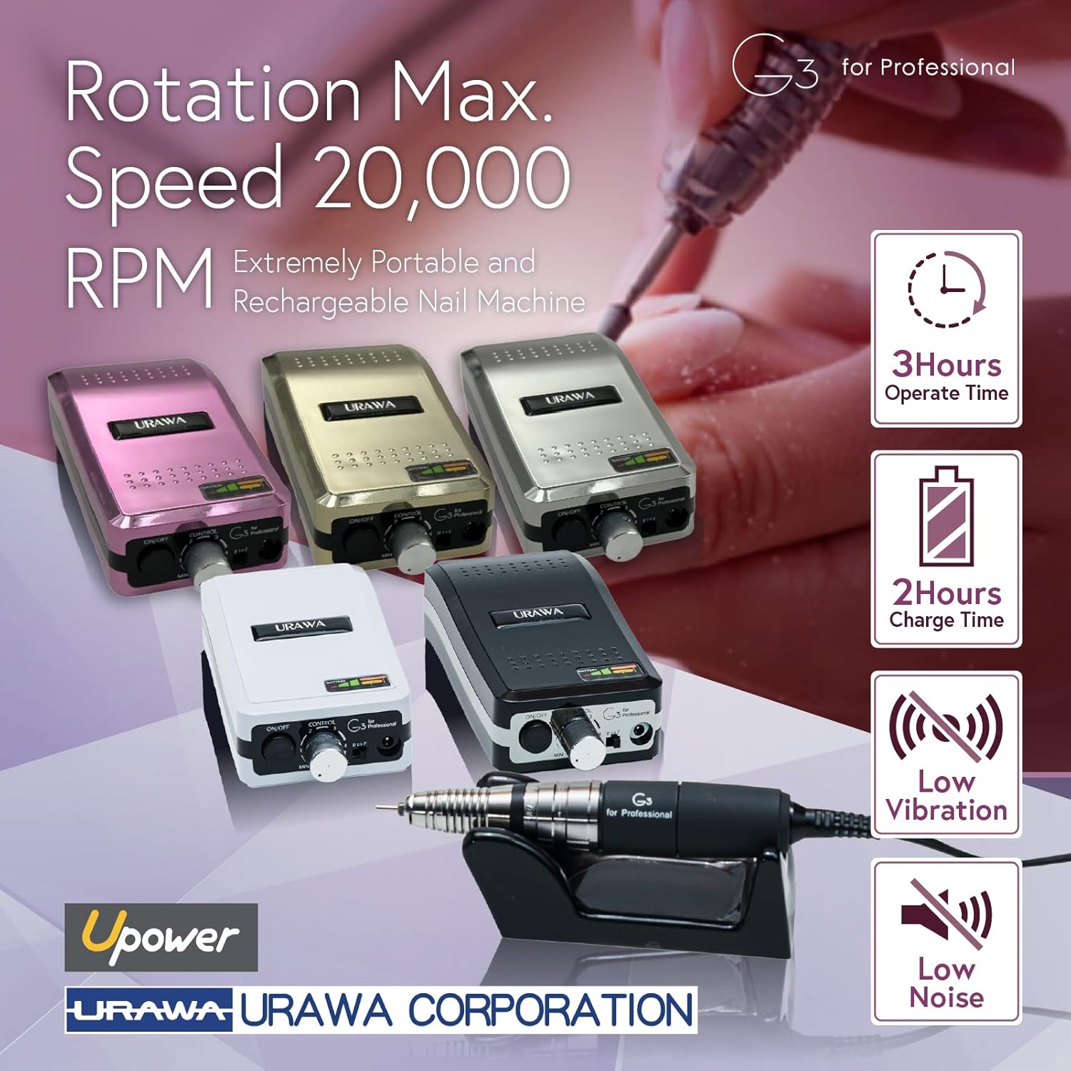 Urawa - Pro Portable Drill G3 (Many Colors) – BolsaBeauty Nail Supply