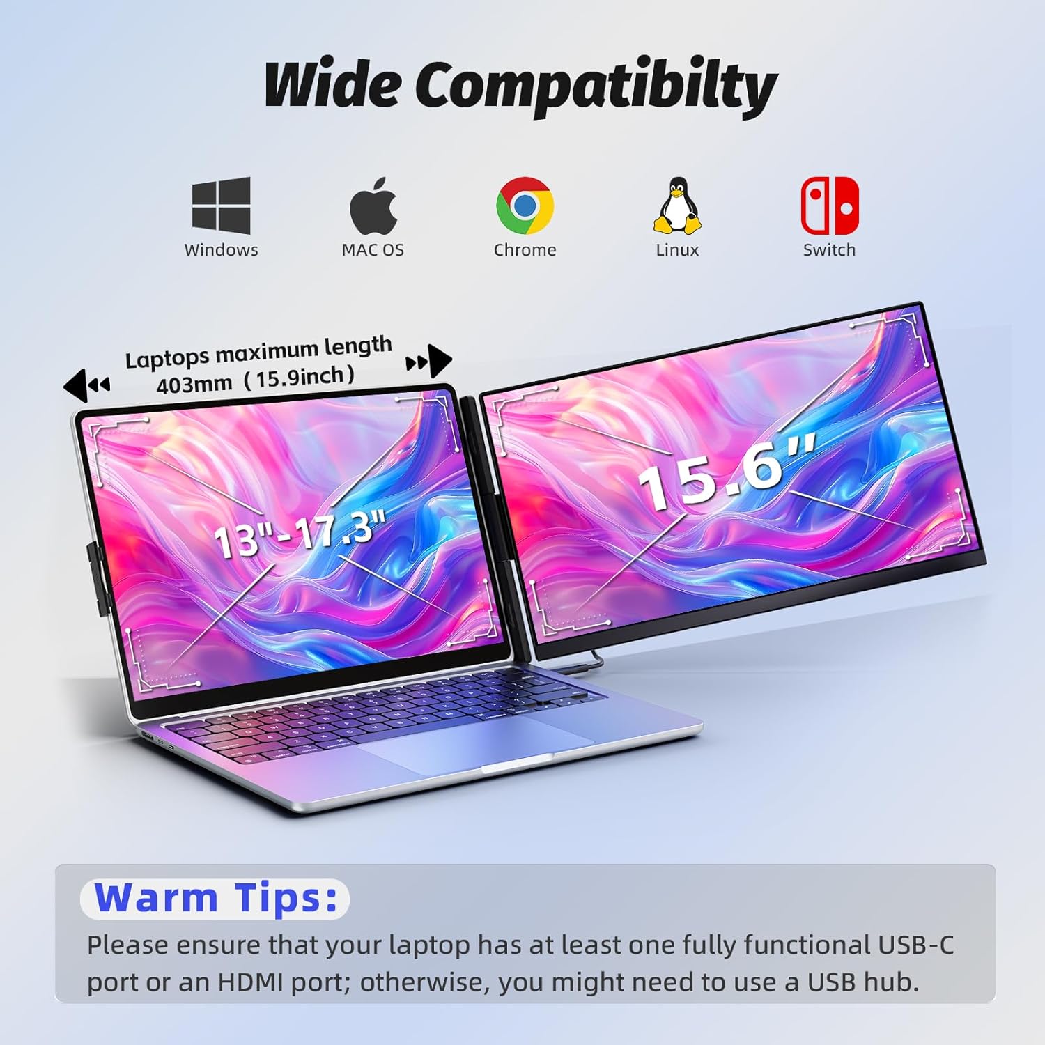 BOSII P5 15.6″ Dual Laptop Screen Extender Monitor – Bosii