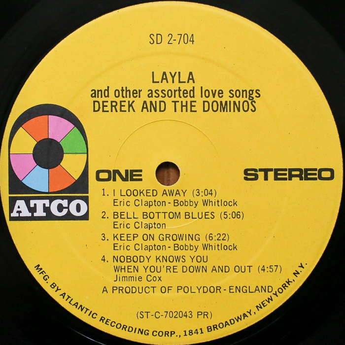 Derek & the Dominos - Layla アナログ編 USオリジナル盤 (2) 各工場の