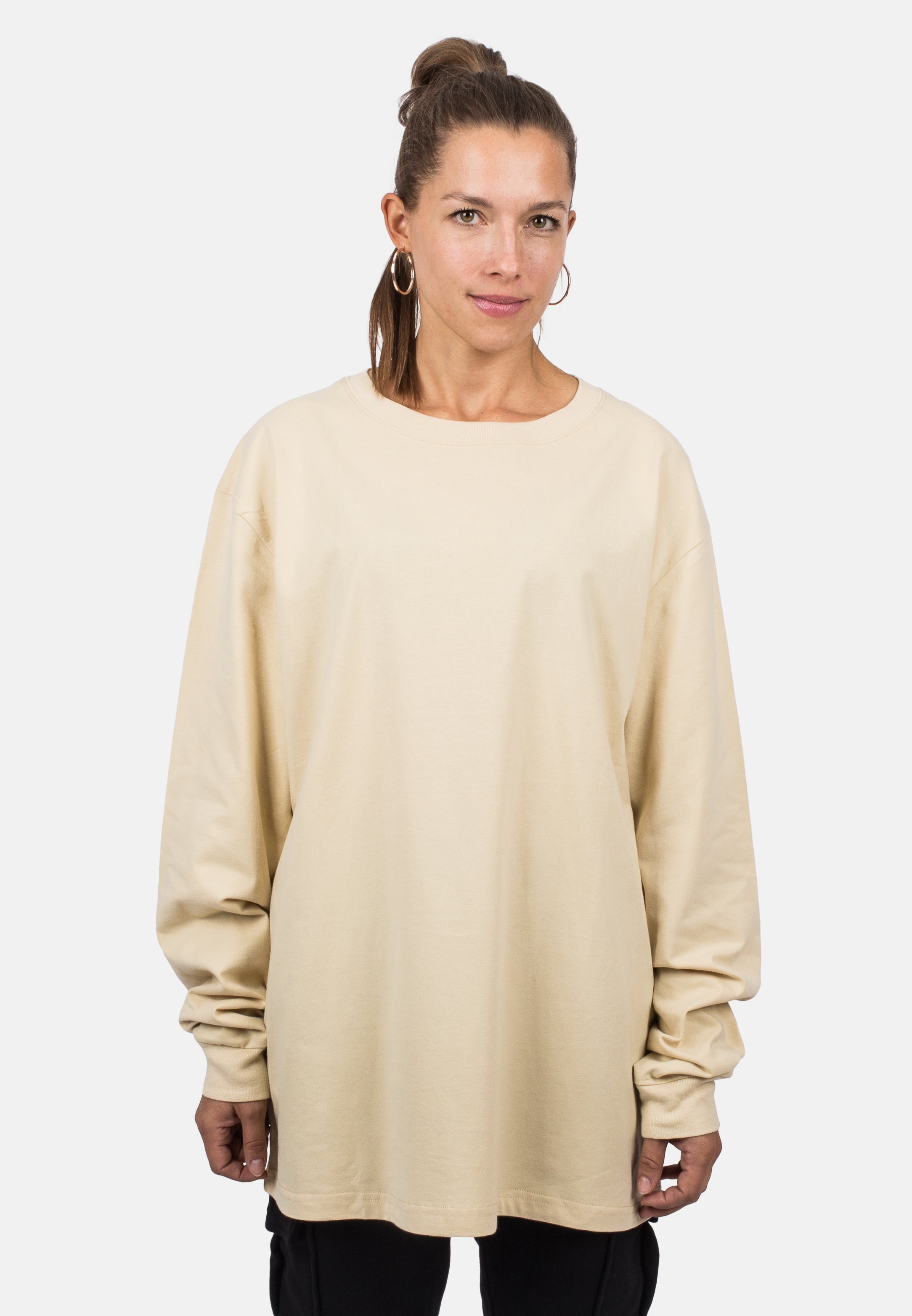 Oversized Long Sleeve Shirt - Sand - Blackskies | Premium Headwear