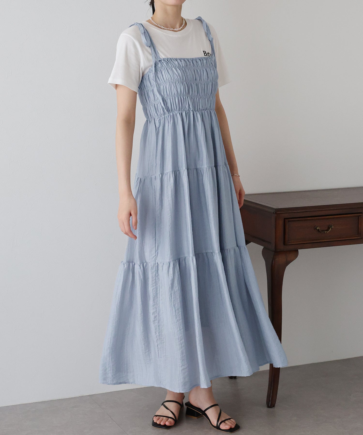 SALE】シャーリングキャミワンピース – BLUE ONLINE