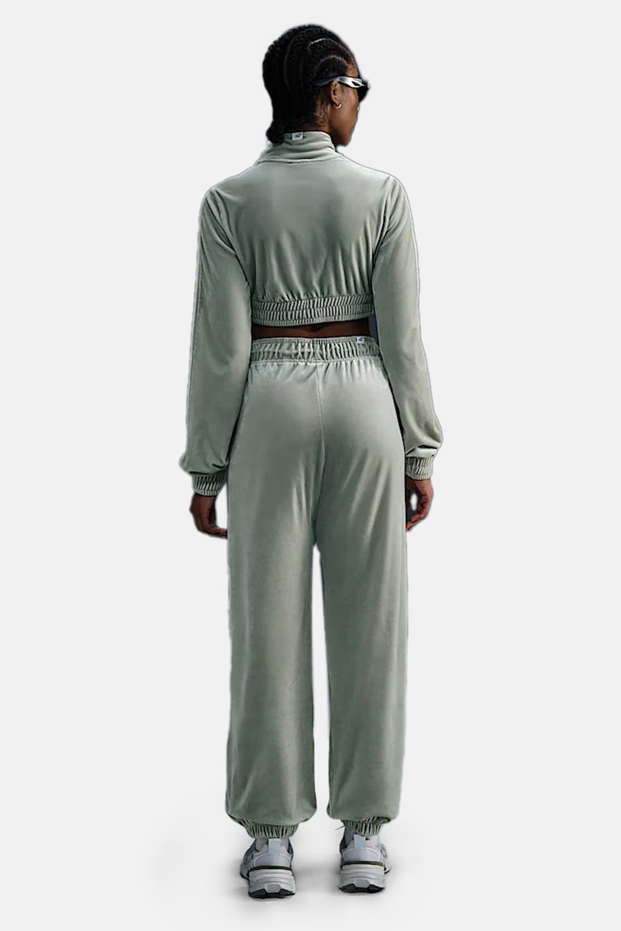 Nike Women's Cropped Velour Full Zip Top Jade Horizon – blueandcream