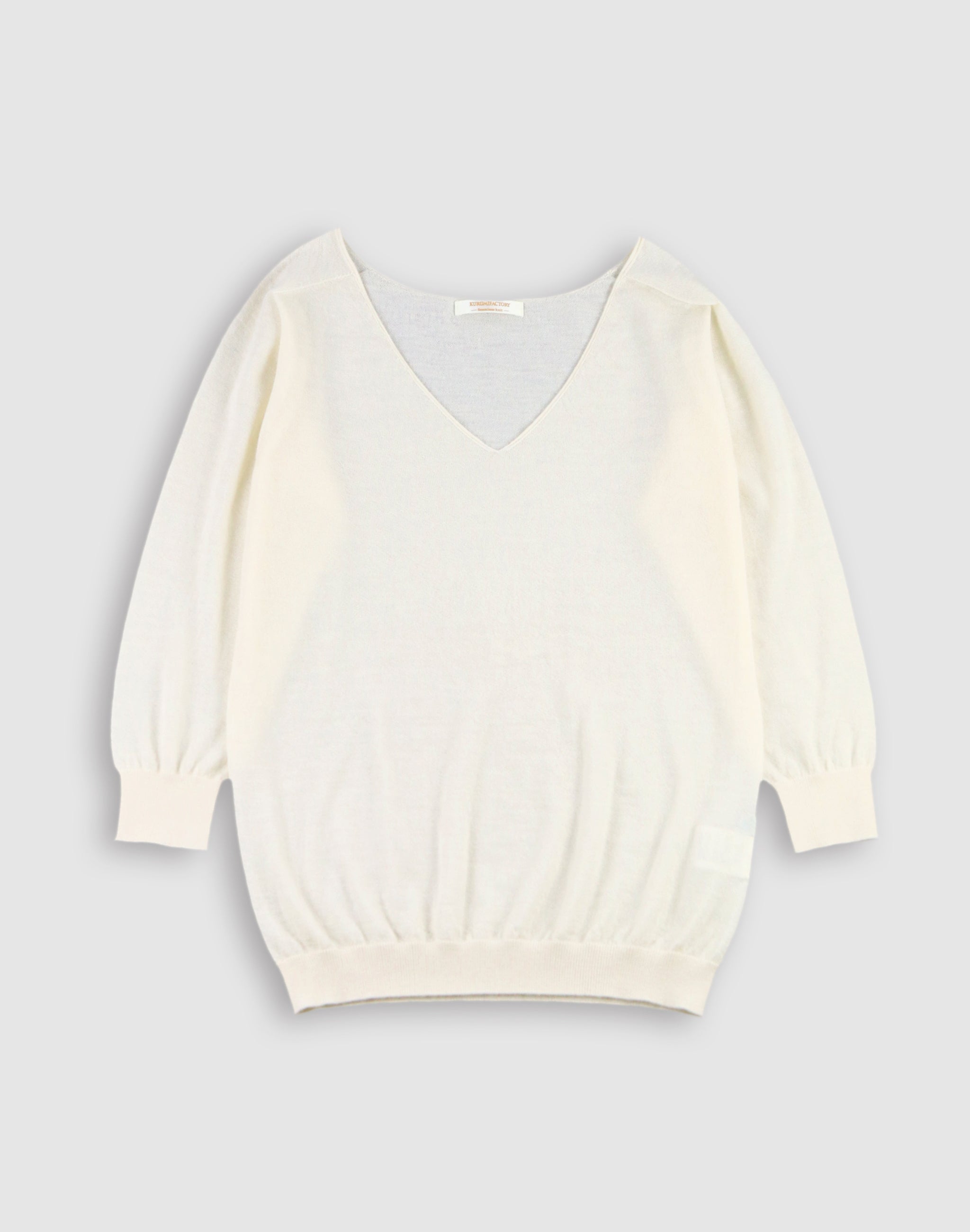 アラシャンカシミヤ100%】Vネック七分袖インナー KURUMIFACTORY 日本製