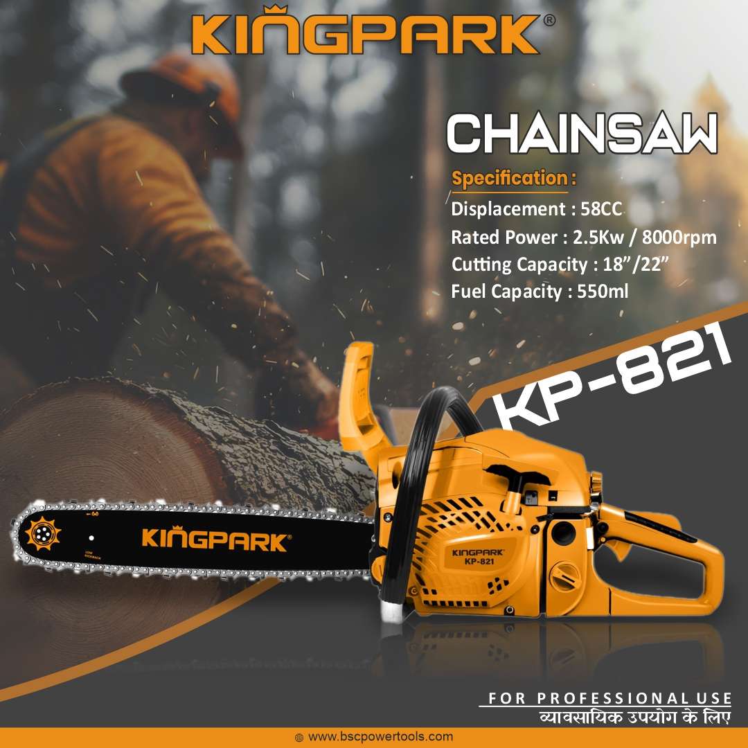 Kingpark KP821 Professional Wood Cutter Chainsaw with 58CC 2.5KW