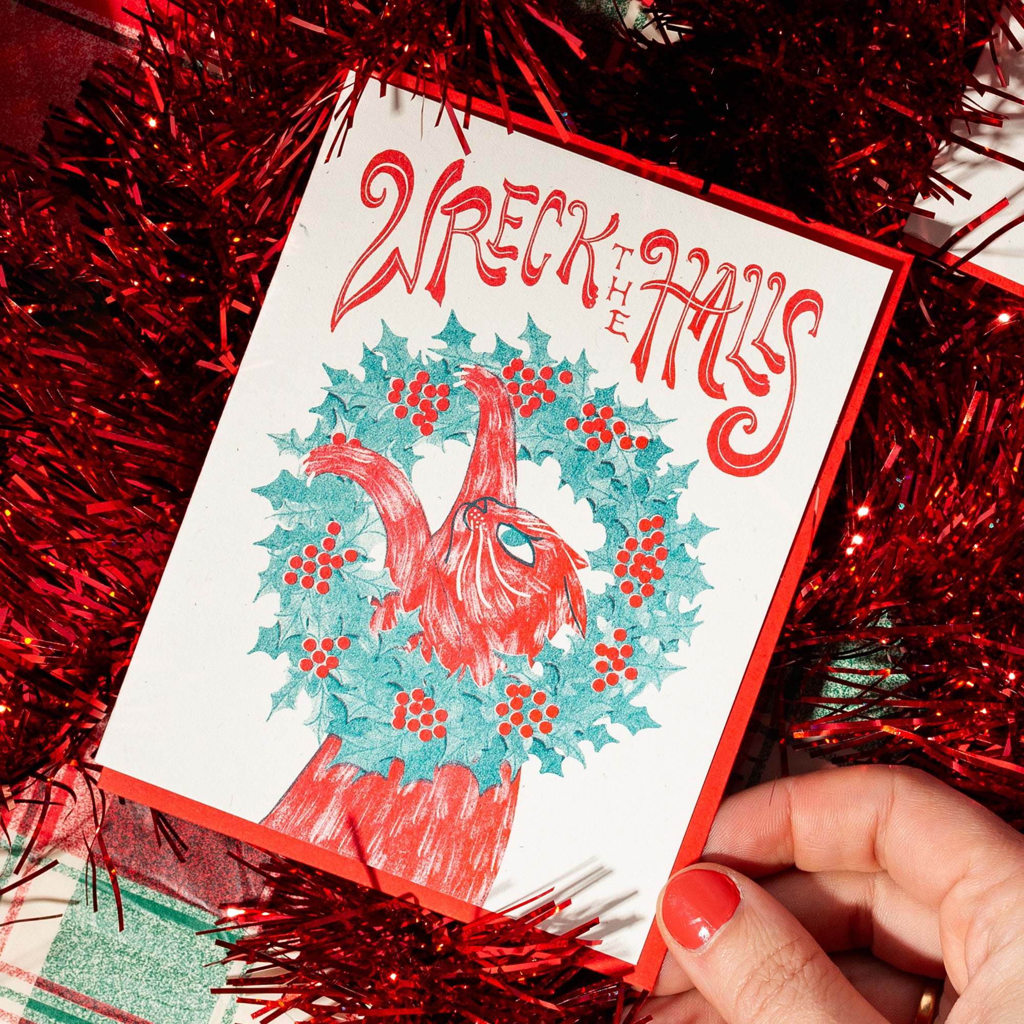 Wreck the Halls - Risograph Christmas Card – Bromstad Printing Co.