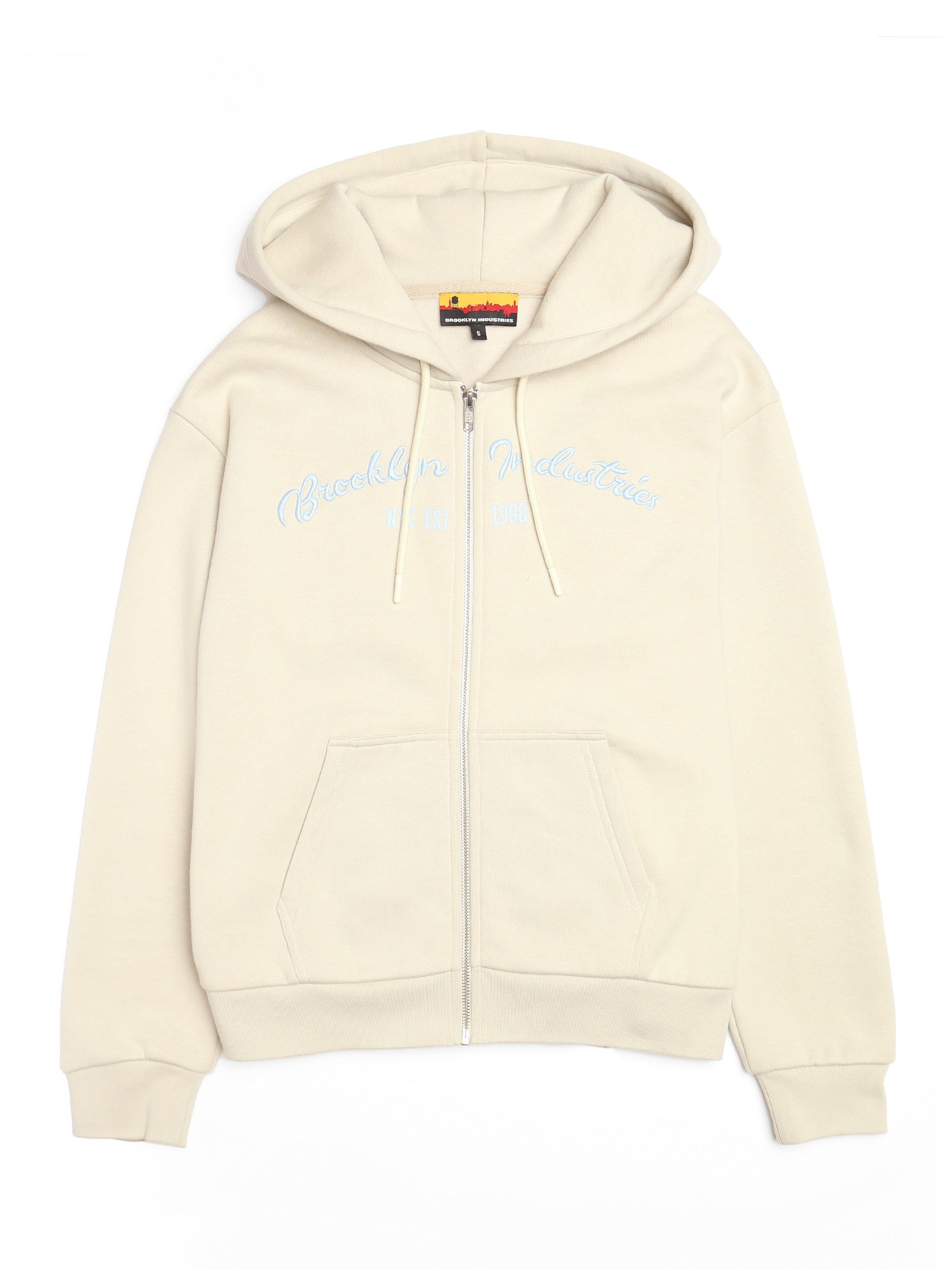 Brooklyn Industries Women's BKI 1998 Zip Up Hoodie in Silver Birch