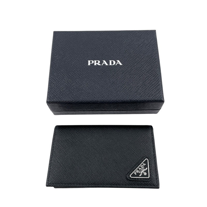 新品]PRADA ブラックレザー 名刺入れ プラダ サフィアーノ SAFFIANO