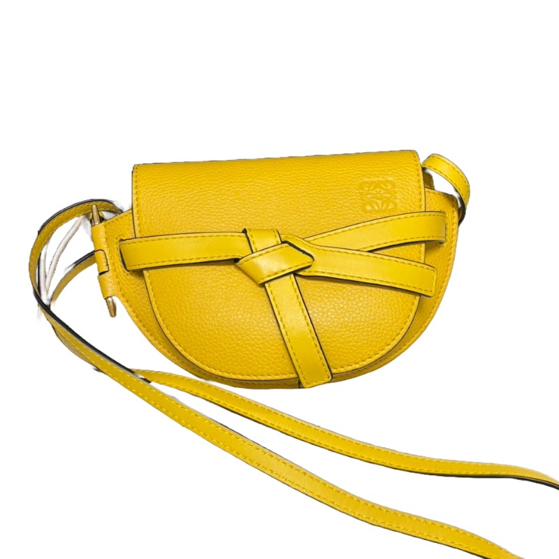 ロエベ ゲート ミニ ショルダーバッグ レザー イエロー 051836