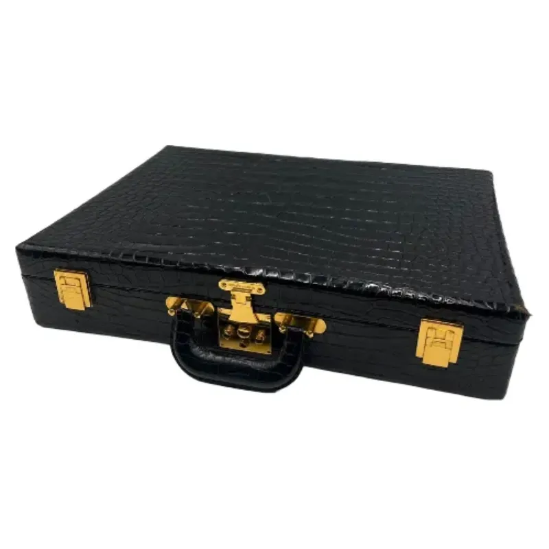 エルメス アタッシュケース ブラック クロコダイル ゴールド金具 〇H