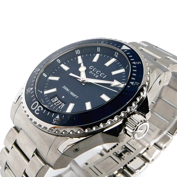 Brandol / GUCCI グッチ メンズ腕時計 DIVE ダイブ 45mm ネイビー