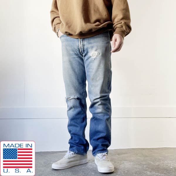 80s USA製 リーバイス501 美アタリ ハチマル ダメージ ジーンズ 実寸