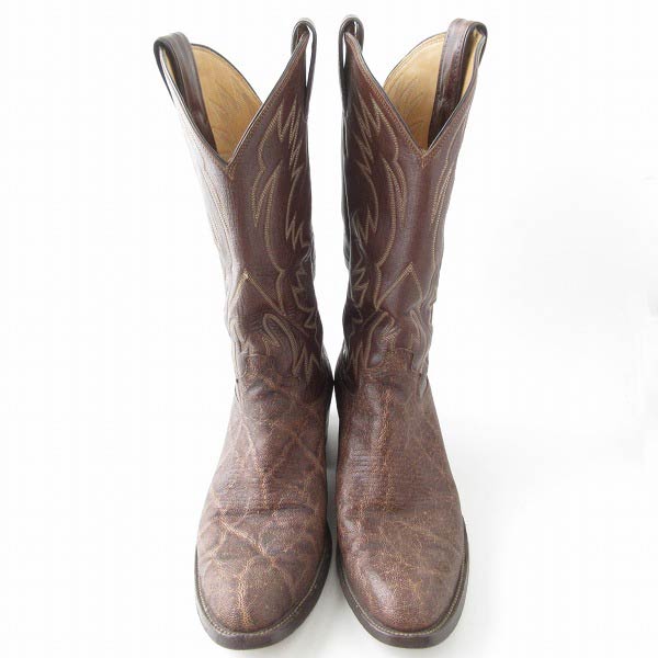 USA製 Justin ジャスティン ウエスタンブーツ ダークブラウン系 8.5D