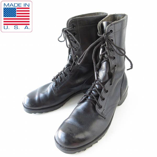 80's/USA製/実物/米軍/コンバットブーツ/黒【7.5R/25.5cm】レース