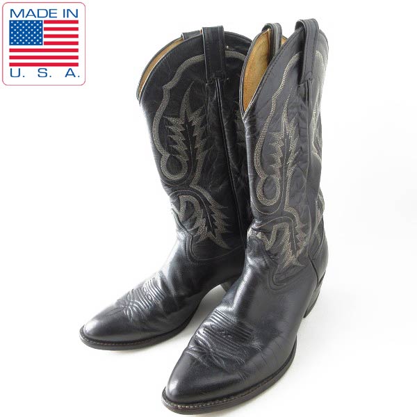 USA製 Tony Lama トニーラマ ウエスタンブーツ 黒 11D 29cm ブラック