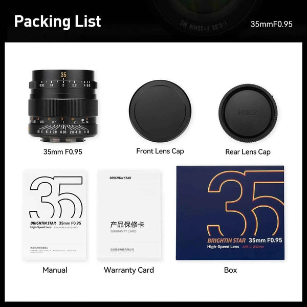 Brightin Star 35mm F0.95 APS-C Night God Portrait Star Manual