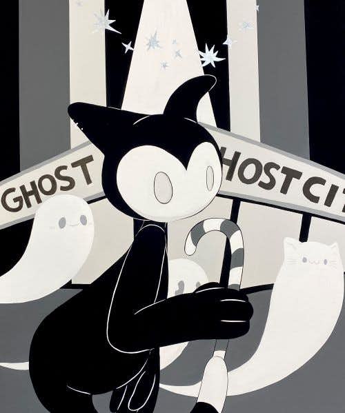 Lottaによる作品展「Socks the Ghost cat」の新作4点をオンライン