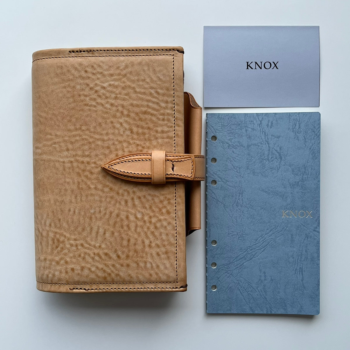 KNOX システム手帳 バイブルサイズ フラクト ベルト付き ナチュラル