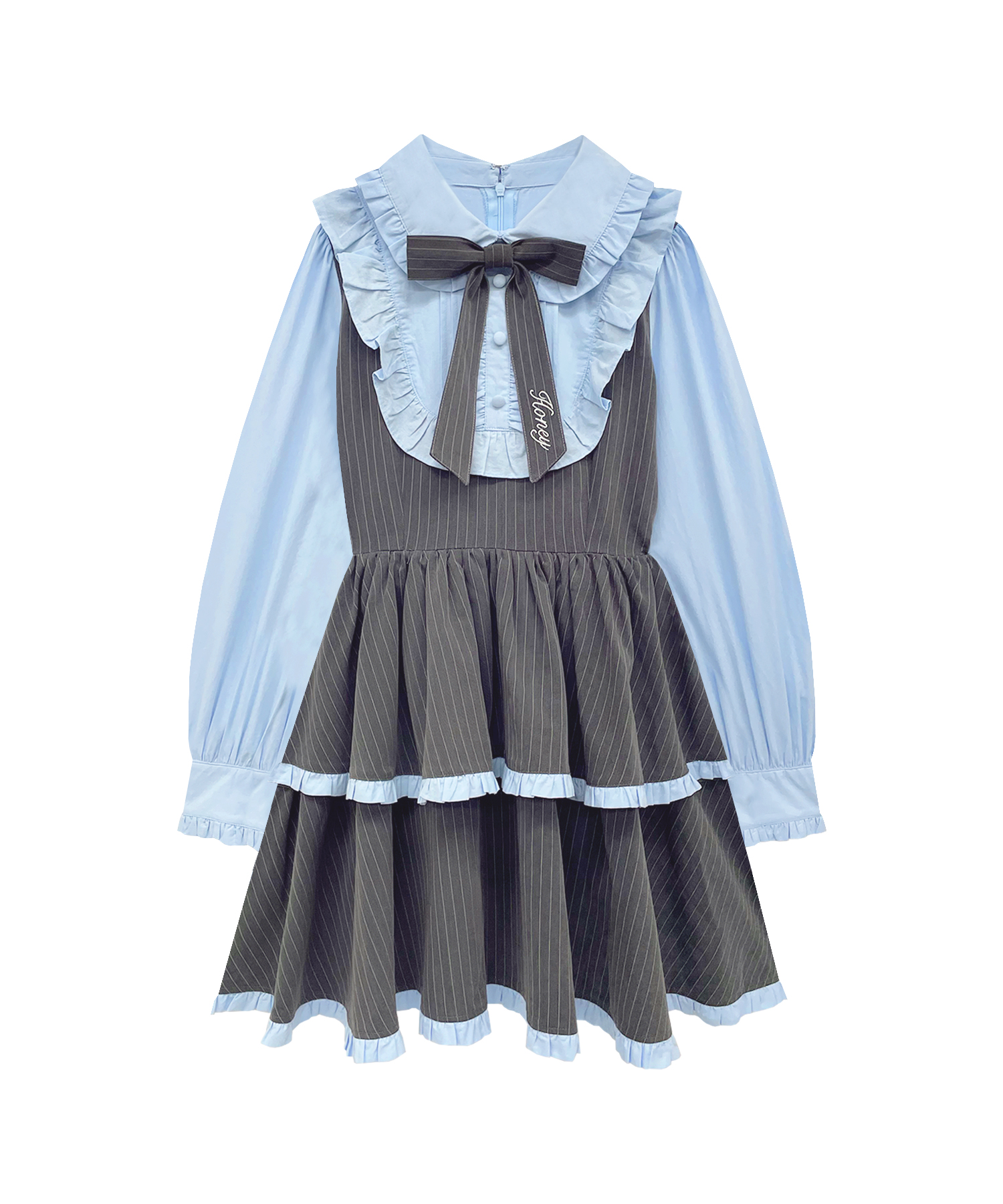 ボウタイリボンストライプワンピース – BUNNY APARTMENT