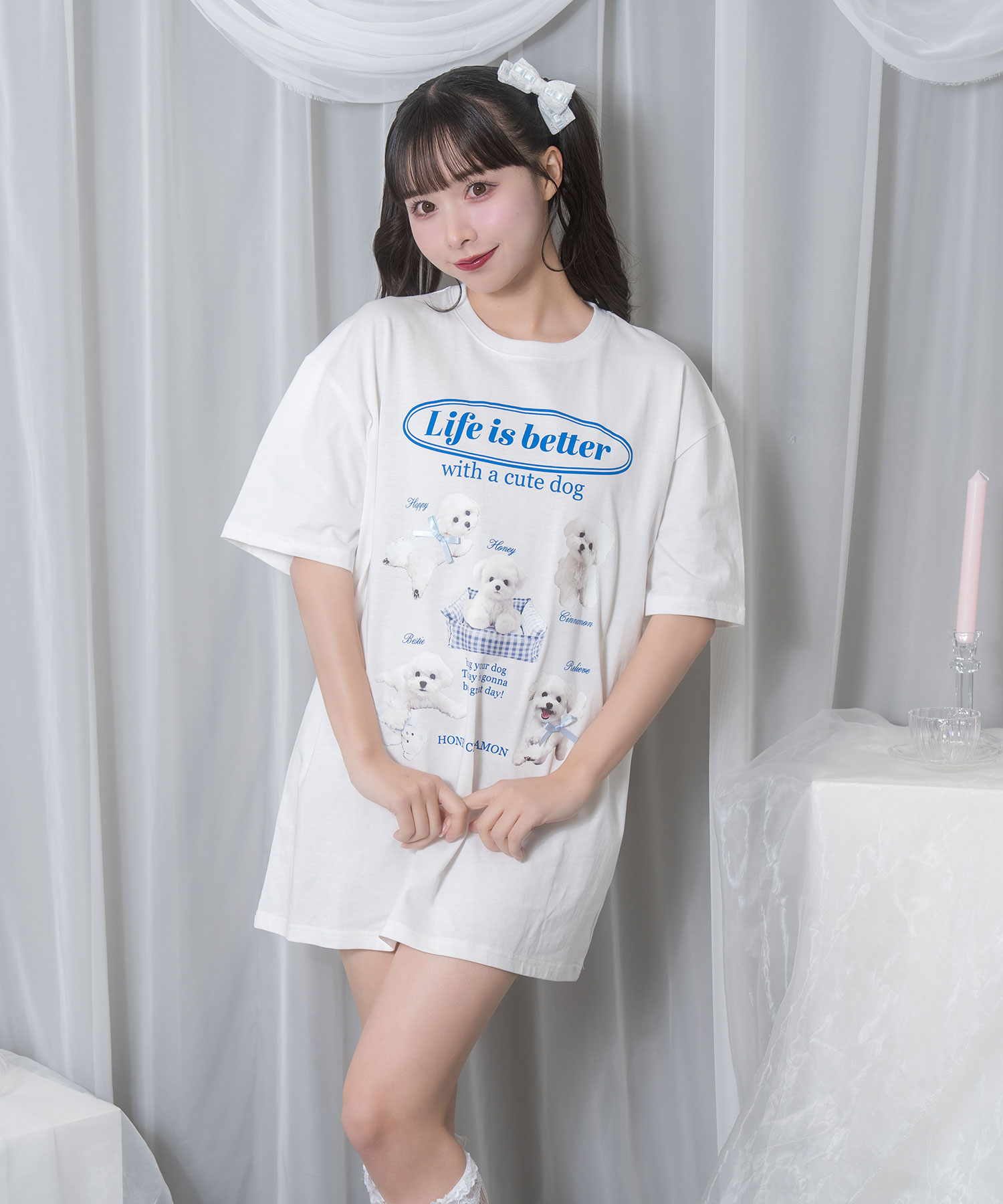 white dog プリントTシャツ – BUNNY APARTMENT