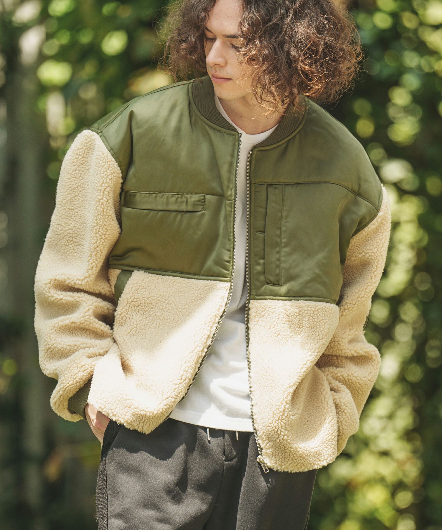 70%OFF【CAMBIO(カンビオ)】ボア切替MA-1ジャケット(HLCM0079