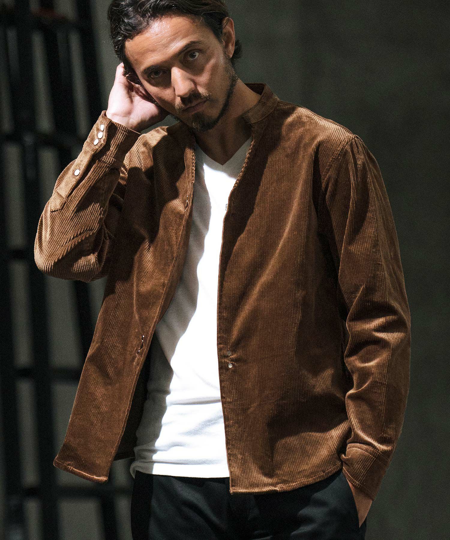 30%OFF【wjk reluxe】corduroy hook band collar shirt コーデュロイ