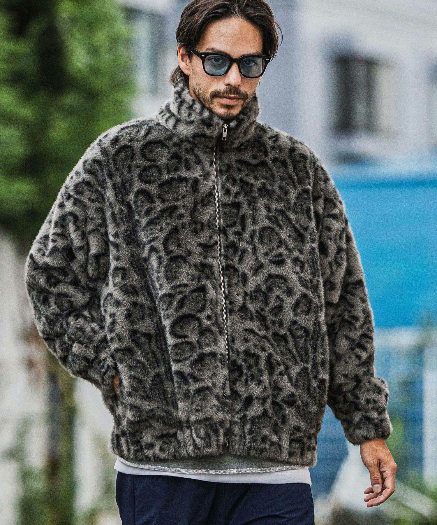 CAMBIO(カンビオ)】Oversized Leopard Fleece Jacket フリース