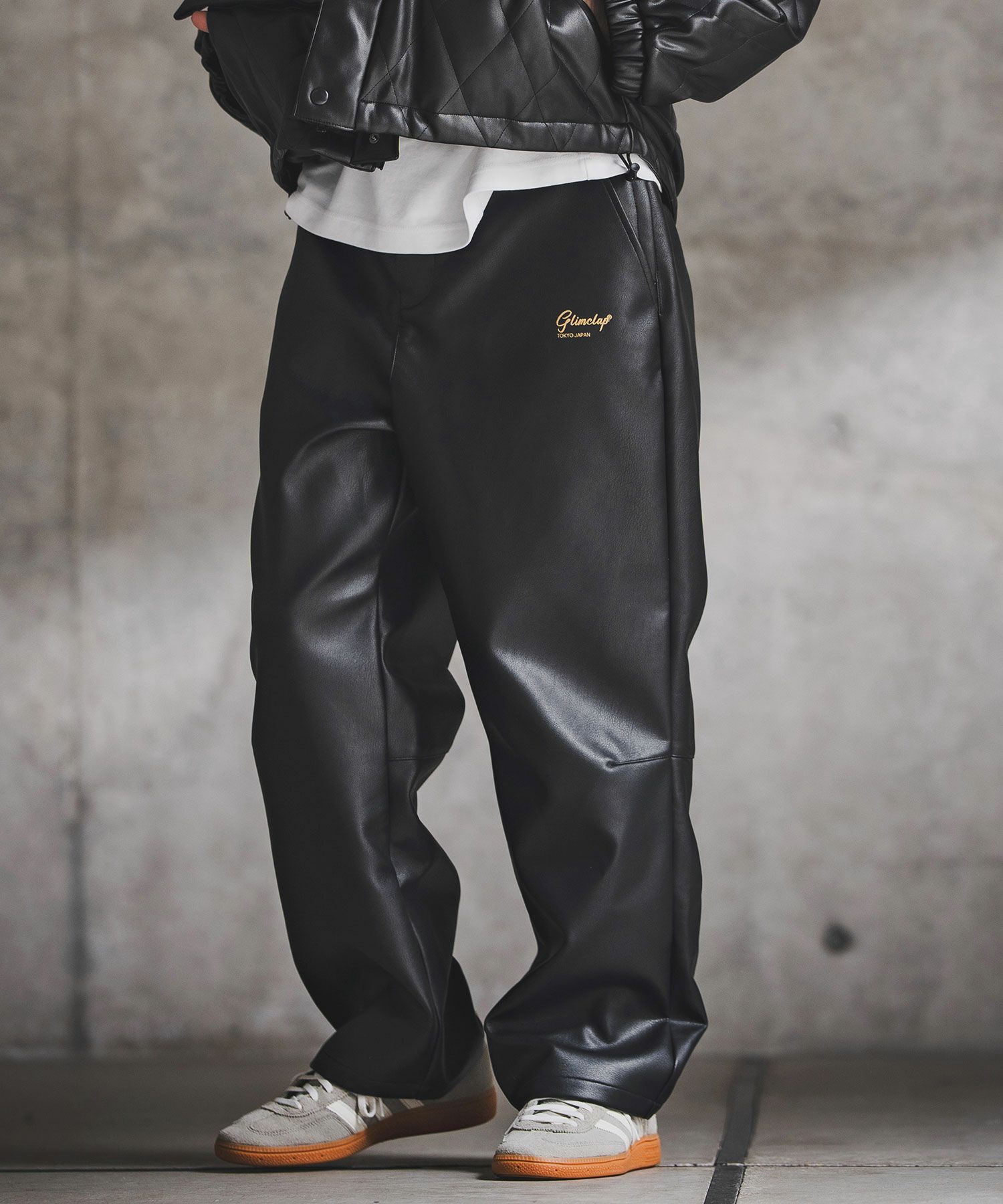 GLIMCLAP(グリムクラップ)】Synthetic Leather Straight-Leg Trousers